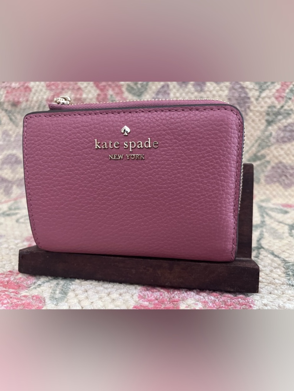 kate spade Small Pebbled Leather L-Zip Wallet - Picture 7 of 15